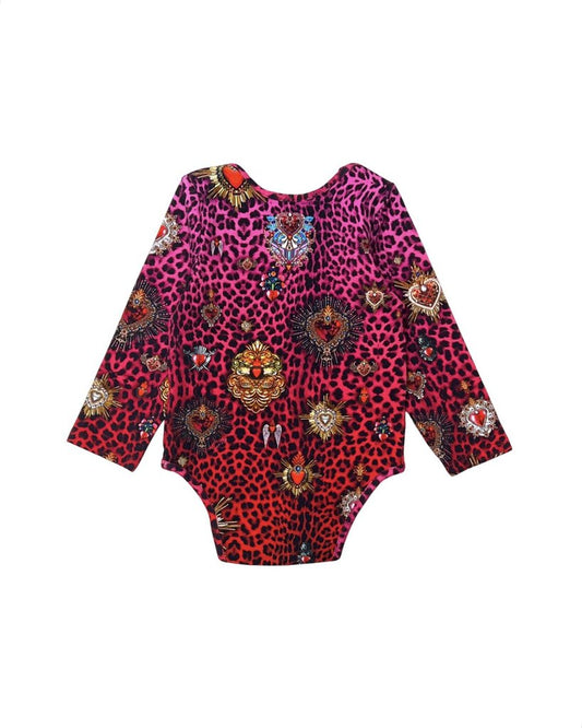 Leopard & Heart Print Bodysuit