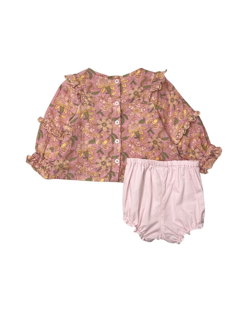 Floral Muslin Blouse and Bloomer Set