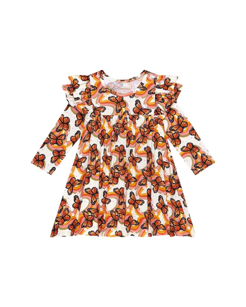 Monarch Print Twirl Dress