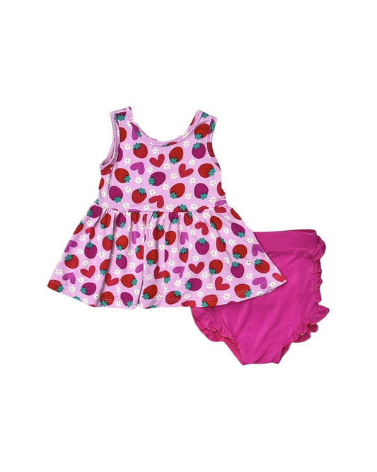 Strawberry & Heart Print Dress