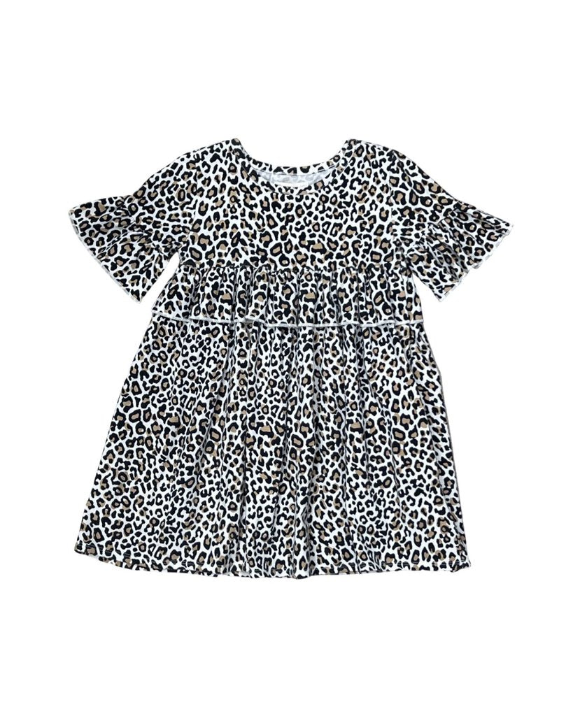 Leopard Print Flutter Dress